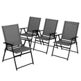 thumbnail image 1 of Metal Outdoor Folding Chairs, 4-Piece Patio Lawn Chairs with Arms, 1 of 6