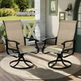 thumbnail image 1 of Outdoor Swivel Rocker Dining Chairs Set of 2 - High Back All-Weather Textilene Mesh & Metal Frame, Comfortable Patio Chairs for Garden, Deck, Backyard (Brown), 1 of 9