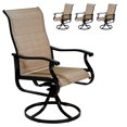 thumbnail image 1 of Outdoor Swivel Rocker Dining Chairs Set of 4 - High Back All-Weather Textilene Mesh & Metal Frame, Comfortable Patio Chairs for Garden, Deck, Backyard (Brown), 1 of 8