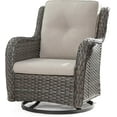 thumbnail image 1 of Outdoor Swivel Rocker Wicker Chair, High Back Swivel Patio Chairs Wicker Furniture, 1PC Rattan Swivel Rocking Chair with OIefin Cushions(Mixed Grey/Beige), 1 of 8