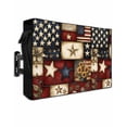 thumbnail image 1 of Outdoor TV Cover 30 to 32 Inch Weatherproof, Farmhouse Primitive Barn Stars Waterproof TV Screen Protector for Outside Decor with Zipper and Pocket 30"L x 19"H&nbsp; , Retro American Flag Blue Red, 1 of 7