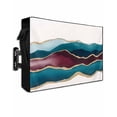 thumbnail image 1 of Outdoor TV Cover 30 to 32 Inch Weatherproof, Gold Teal Wine Red Waterproof TV Screen Protector for Outside Decor with Zipper and Pocket 30"L x 19"H&nbsp; , Abstract Watercolor Coastal Art, 1 of 7
