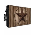 thumbnail image 1 of Outdoor TV Cover 30 to 32 Inch Weatherproof, Vintage Western Stars Waterproof TV Screen Protector for Outside Decor with Zipper and Pocket 30"L x 19"H&nbsp; , Brown Farmhouse Wood Texture, 1 of 7
