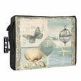 thumbnail image 1 of Outdoor TV Cover 30 to 32 Inches, Vintage Coastal Ocean Shell Butterfly Starfish Retro Medieval Waterproof TV Cover with Remote Control Pocket, Flat Screen TV Cover Protector for Outside TV, 1 of 6