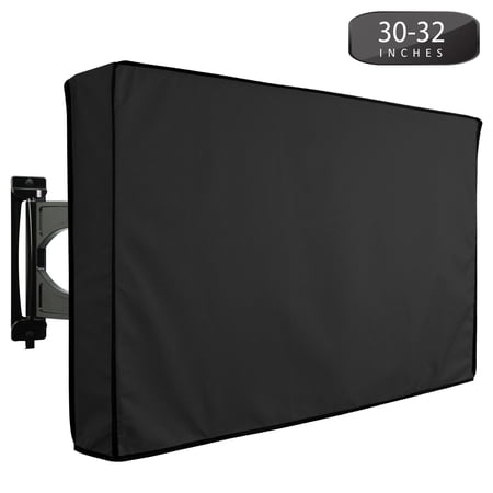 Outdoor TV Cover 30" to 32" inches Universal Weatherproof Protector - Black