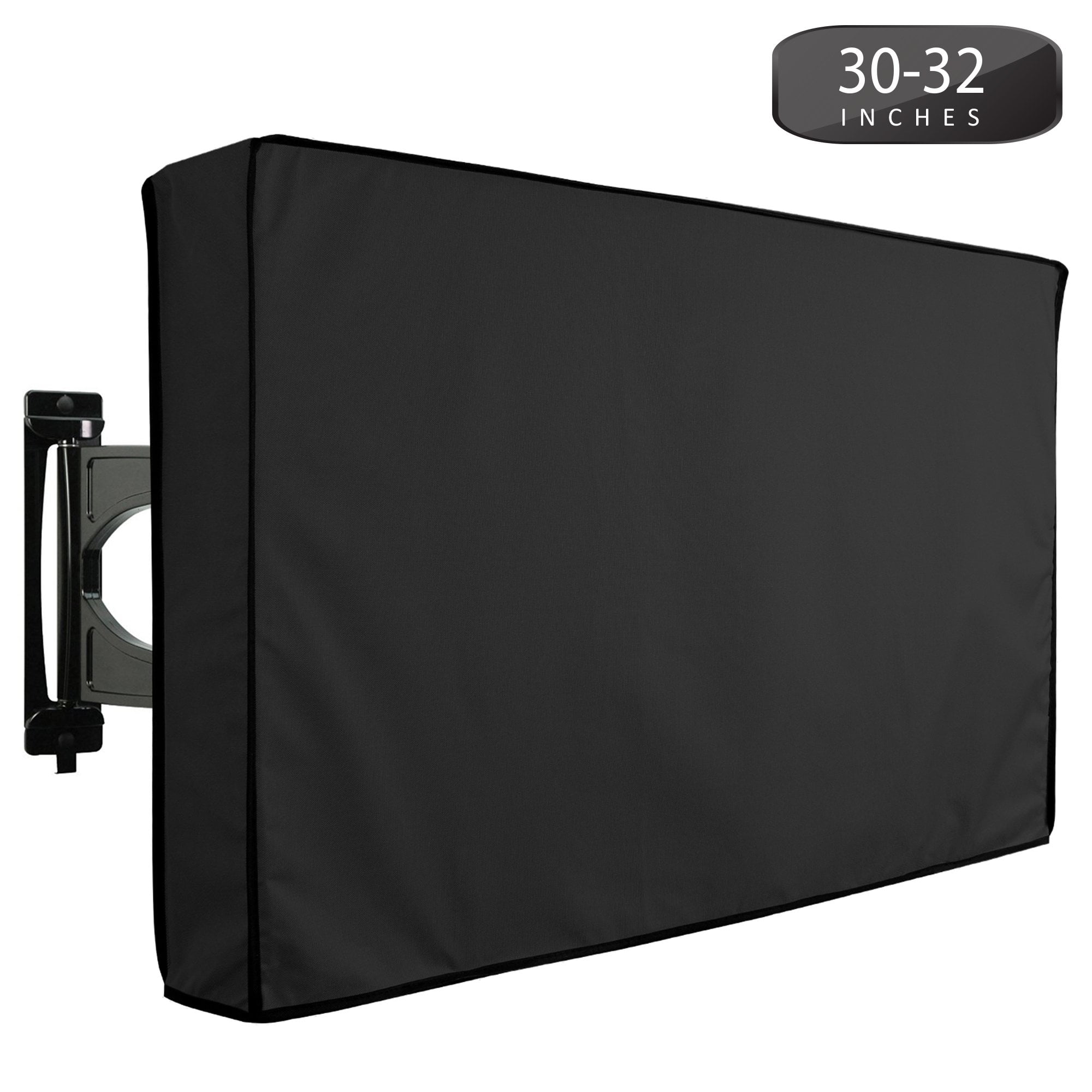 Black Weatherproof Polyester TV Cover with Remote Pocket for 30"-32" TVs