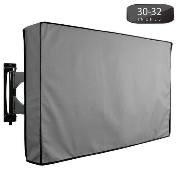 Outdoor TV Cover 30" to 32" Inches Universal Weatherproof Protector - Grey