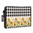thumbnail image 1 of Outdoor TV Cover 36 to 39 Inches, Farmhouse Sunflowers Black And White Plaid Linen Texture Waterproof TV Cover with Remote Control Pocket, Flat Screen TV Cover Protector for Outside TV, 1 of 6