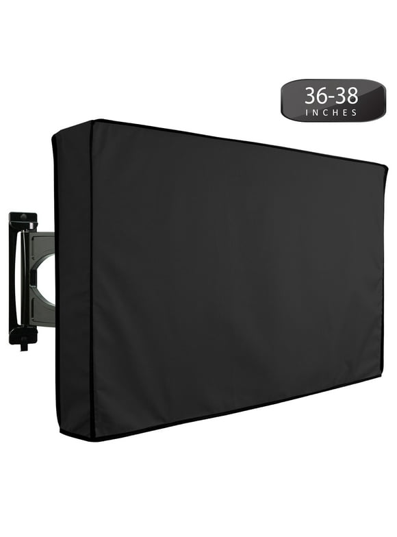 Outdoor TV Cover 36" to 38" Inches Universal Weatherproof Protector - Black