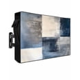 thumbnail image 1 of Outdoor TV Cover 40 to 43 Inch Weatherproof, Abstract Navy Blue Gray Checkered Waterproof TV Screen Protector for Outside Decor with Zipper and Pocket 40"L x 25"H , Modern Watercolor Art, 1 of 7