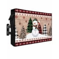 thumbnail image 1 of Outdoor TV Cover 40 to 43 Inch Weatherproof, Christmas Snowman Waterproof TV Screen Protector for Outside Decor with Zipper and Pocket 40"L x 25"H , Rustic Plaid Christmas Tree Red Snowflake, 1 of 6