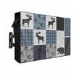 thumbnail image 1 of Outdoor TV Cover 40 to 43 Inch Weatherproof, Country Forest Bear Moose Waterproof TV Screen Protector for Outside Decor with Zipper and Pocket 40"L x 25"H , Rustic Farmhouse Blue Black Plaid, 1 of 7
