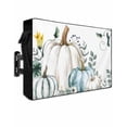 thumbnail image 1 of Outdoor TV Cover 40 to 43 Inch Weatherproof, Fall Thanksgiving Waterproof TV Screen Protector for Outside Decor with Zipper and Pocket 40"L x 25"H , Teal Blue White Pumpkins Leaf Flower White, 1 of 7