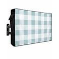 thumbnail image 1 of Outdoor TV Cover 40 to 43 Inch Weatherproof, Ombre Aqua Blue White Plaid Waterproof TV Screen Protector for Outside Decor with Zipper and Pocket 40"L x 25"H , Checkerd Pattern, 1 of 7