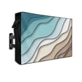 thumbnail image 1 of Outdoor TV Cover 40 to 43 Inch Weatherproof, Teal Brown Beach Coastal Waterproof TV Screen Protector for Outside Decor with Zipper and Pocket 40"L x 25"H , Abstract Geometric Ocean Waves, 1 of 7