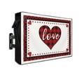 thumbnail image 1 of Outdoor TV Cover 40 to 43 Inch Weatherproof, Valentines Day Waterproof TV Screen Protector for Outside Decor with Zipper and Pocket 40"L x 25"H , Red and Black Buffalo Check Plaid Love Hearts, 1 of 7