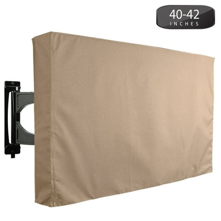 Outdoor TV Cover 40" to 42" Inches Universal Weatherproof Protector - Brown