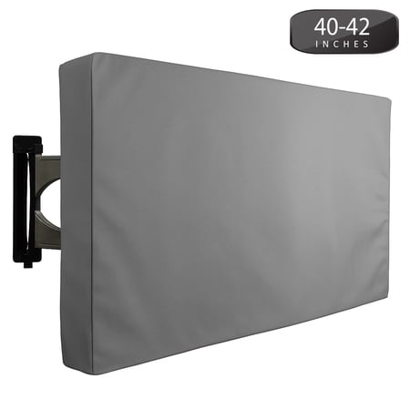 Outdoor TV Cover 40" to 42" Inches Universal Weatherproof Protector - Grey