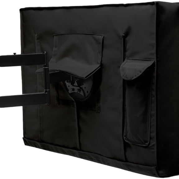 Outdoor TV Cover 40 to 42 inch Weatherproof, Waterproof for Outside Flat Screen, Black, Thick Screen Protector with Bottom