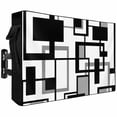 thumbnail image 1 of Outdoor TV Cover 40x25x4.5in, Minimalist Square Stripe Weatherproof TV Screen Protector with Zipper, Black Grey Rectangle on White Outside Television Cover Fits Up to 40-43", 1 of 9