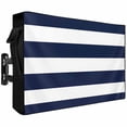 thumbnail image 1 of Outdoor TV Cover 40x25x4.5in, Navy Blue Stripe Summer Nautical Theme Weatherproof TV Screen Protector with Zipper, White Geometric Lines Outside Television Cover Fits Up to 40-43", 1 of 9