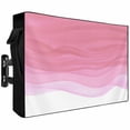 thumbnail image 1 of Outdoor TV Cover 40x25x4.5in, Pink Gradient Stripe Weatherproof TV Screen Protector with Zipper, Modern Ombre Geometric Wave Outside Television Cover Fits Up to 40-43", 1 of 9