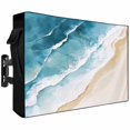 thumbnail image 1 of Outdoor TV Cover 40x25x4.5in, Summer Beach Blue Waves Weatherproof TV Screen Protector with Zipper, Oil Painting Art Outside Television Cover Fits Up to 40-43", 1 of 9