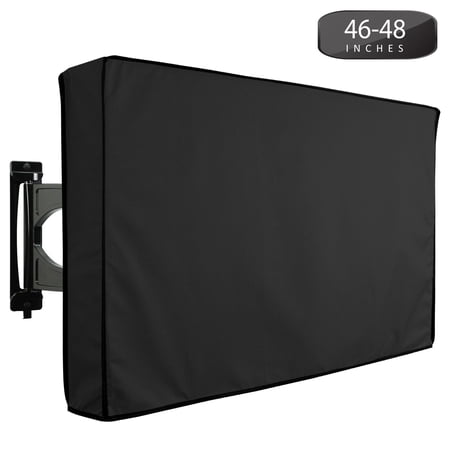 Outdoor TV Cover 46" to 48" Inches Universal Weatherproof Protector - Black