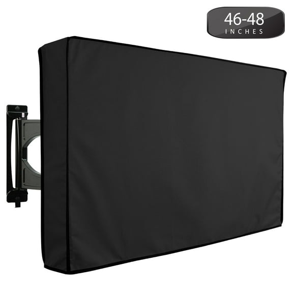 Outdoor TV Cover 46" to 48" Inches Universal Weatherproof Protector - Black