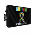 thumbnail image 1 of Outdoor TV Cover 48 to 50 Inch Weatherproof, Abstract Retro Waterproof TV Screen Protector for Outside Decor with Zipper and Pocket 48"L x 30"H , Autism Awareness Jigsaw Blocks Pieces Black, 1 of 7
