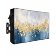 thumbnail image 1 of Outdoor TV Cover 48 to 50 Inch Weatherproof, Blue Gold Textured Waterproof TV Screen Protector for Outside Decor with Zipper and Pocket 48"L x 30"H , Abstract Modern Art, 1 of 7