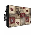 thumbnail image 1 of Outdoor TV Cover 48 to 50 Inch Weatherproof, Farmhouse Waterproof TV Screen Protector for Outside Decor with Zipper and Pocket 48"L x 30"H , Western Wood Texture Barn Star Red Brown, 1 of 7