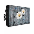 thumbnail image 1 of Outdoor TV Cover 48 to 50 Inch Weatherproof, Rustic Daisy Waterproof TV Screen Protector for Outside Decor with Zipper and Pocket 48"L x 30"H , Turquise Wood Textured, 1 of 7
