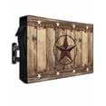 thumbnail image 1 of Outdoor TV Cover 48 to 50 Inch Weatherproof, Rustic Farmhouse Waterproof TV Screen Protector for Outside Decor with Zipper and Pocket 48"L x 30"H , Wood Texture Barn Star Brown, 1 of 7