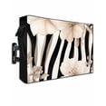 thumbnail image 1 of Outdoor TV Cover 52 to 55 Inch Weatherproof, Abstract Vintage Waterproof TV Screen Protector for Outside Decor with Zipper and Pocket 52"L x 30"H , Zebra Texture Pattern Flowers Black White, 1 of 7