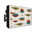 thumbnail image 1 of Outdoor TV Cover 52 to 55 Inch Weatherproof, Boho Mid Century Waterproof TV Screen Protector for Outside Decor with Zipper and Pocket 52"L x 30"H , Turquoise Orange Abstract Geometric, 1 of 7