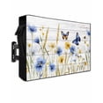 thumbnail image 1 of Outdoor TV Cover 52 to 55 Inch Weatherproof, Retro Farmhouse Waterproof TV Screen Protector for Outside Decor with Zipper and Pocket 52"L x 30"H , Butterflies Floral Wheat Wooden Blue Yellow, 1 of 7