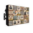 thumbnail image 1 of Outdoor TV Cover 52 to 55 Inch Weatherproof, Vintage Rustic Farmhouse Plaid Waterproof TV Screen Protector for Outside Decor with Zipper and Pocket 52"L x 30"H , Farm Animals Barn Stars, 1 of 7