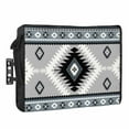thumbnail image 1 of Outdoor TV Cover 52 to 55 Inches, Aztec Southwestern Ethnic Tribal Style Geometric Blue Grey Waterproof TV Cover with Remote Control Pocket, Flat Screen TV Cover Protector for Outside TV, 1 of 6