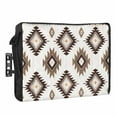 thumbnail image 1 of Outdoor TV Cover 52 to 55 Inches, Khaki Brown Aztec Ethnic Southwestern Native Geometric Waterproof and Weatherproof TV Cover with Remote Control Pocket, Flat Screen TV Cover Protector for Outside TV, 1 of 6