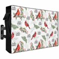 thumbnail image 1 of Outdoor TV Cover 52x30x4.5in, Christmas Red Bird Green Leaf Weatherproof TV Screen Protector with Zipper, Watercolor Cardinal Plant Outside Television Cover Fits Up to 52-55", 1 of 9