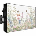 thumbnail image 1 of Outdoor TV Cover 52x30x4.5in, Country Flower Vine Wildflower Weatherproof TV Screen Protector with Zipper, Butterfly Floral on White Outside Television Cover Fits Up to 52-55", 1 of 9