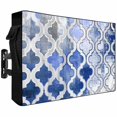 thumbnail image 1 of Outdoor TV Cover 52x30x4.5in, Moroccan Buffalo Plaid Weatherproof TV Screen Protector with Zipper, Blue Gradient Oil Painting Art Outside Television Cover Fits Up to 52-55", 1 of 9