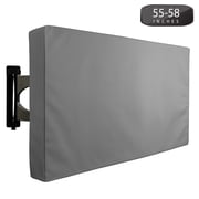 Outdoor TV Cover 55" to 58" inches Universal Weatherproof Protector - Grey