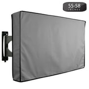 Outdoor TV Cover 55" to 58" Inches Universal Weatherproof Protector - Grey