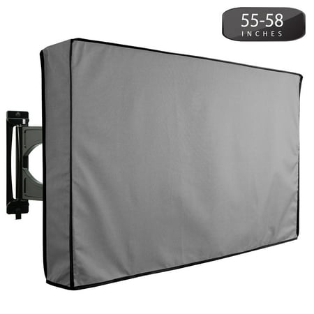 Outdoor TV Cover 55" to 58" Inches Universal Weatherproof Protector - Grey