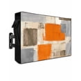 thumbnail image 1 of Outdoor TV Cover 60 to 65 Inch Weatherproof, Abstract Vintage Waterproof TV Screen Protector for Outside Decor with Zipper and Pocket 58"L x 37"H , Art Oil Painting Texture Orange, 1 of 7