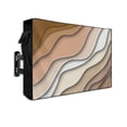 thumbnail image 1 of Outdoor TV Cover 60 to 65 Inch Weatherproof, Brown Beach Coastal Waterproof TV Screen Protector for Outside Decor with Zipper and Pocket 58"L x 37"H , Abstract Geometric Ocean Waves, 1 of 7