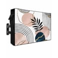 thumbnail image 1 of Outdoor TV Cover 60 to 65 Inch Weatherproof, Mid Century Boho Waterproof TV Screen Protector for Outside Decor with Zipper and Pocket 58"L x 37"H , Navy Pink Abstract Geo Leaf White, 1 of 7