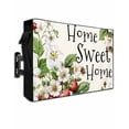 thumbnail image 1 of Outdoor TV Cover 60 to 65 Inch Weatherproof, Rustic Summer Waterproof TV Screen Protector for Outside Decor with Zipper and Pocket 58"L x 37"H , Strawberry Flower Home Sweet Home Red Green, 1 of 7